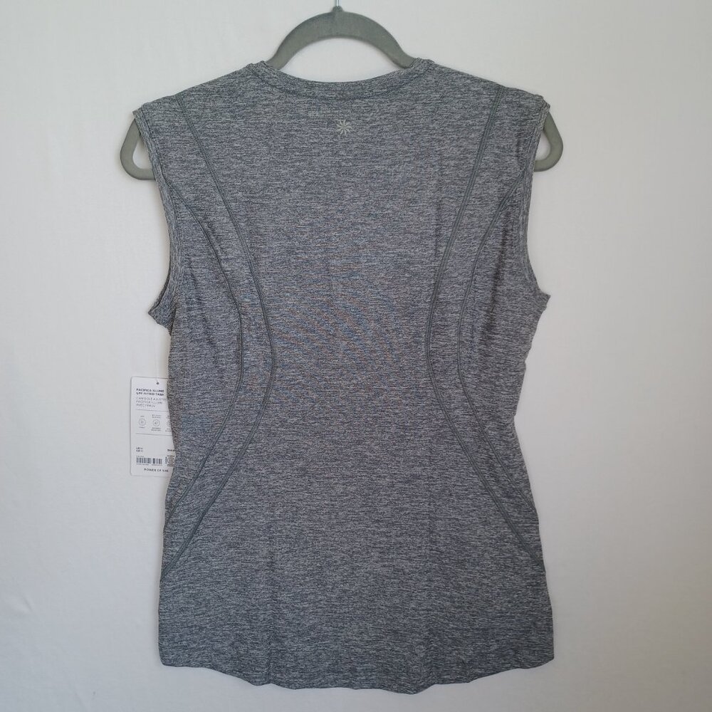 Athleta Tank Top Pacifica Illume UPF Gray Fitted 1/4 Zip Womens Medium NEW - Picture 3 of 13